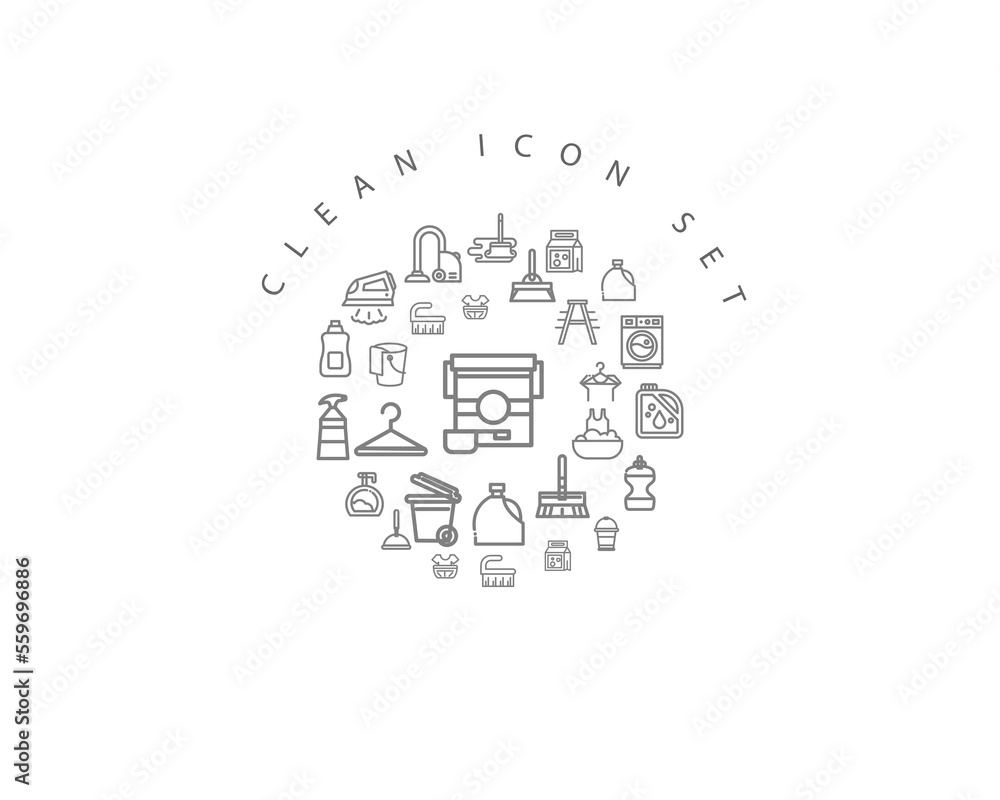 clean icon set desing.