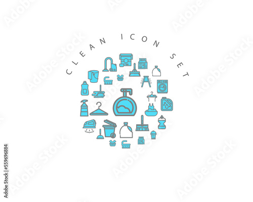 clean icon set desing.