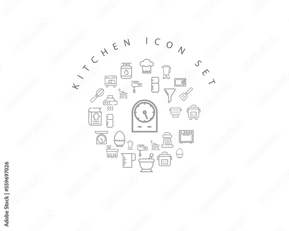 kitchen icon set desing.