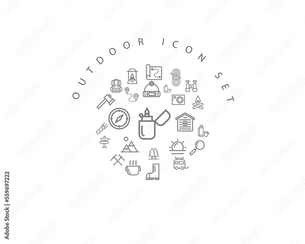 outdoor icon set desing. outdoor icon set desing.
