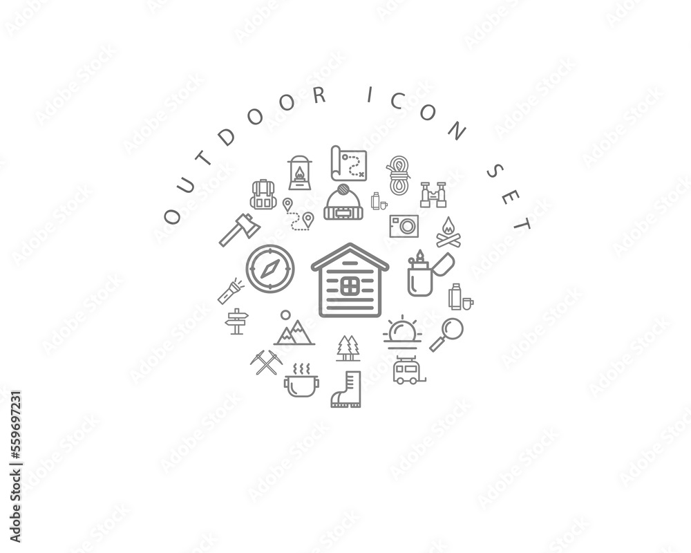 outdoor icon set desing. outdoor icon set desing.