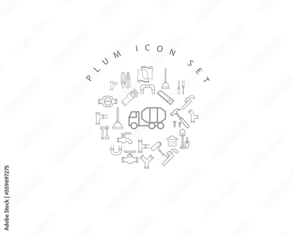 plum icon set desing.