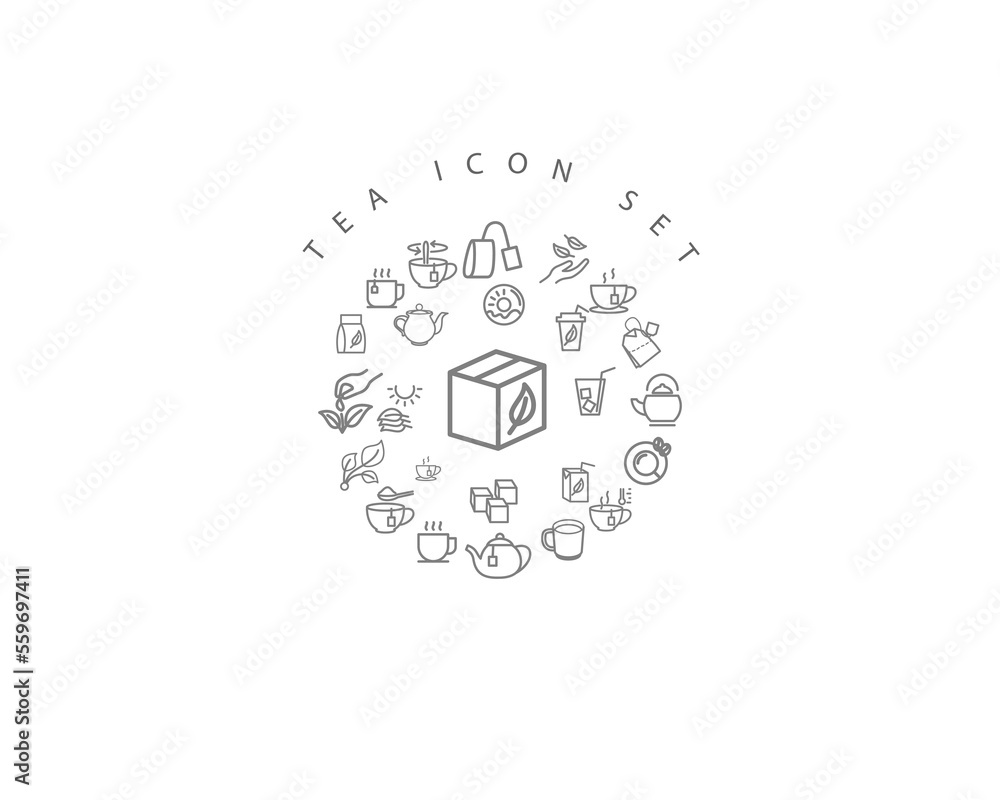 tea icon set desing. tea icon set desing.