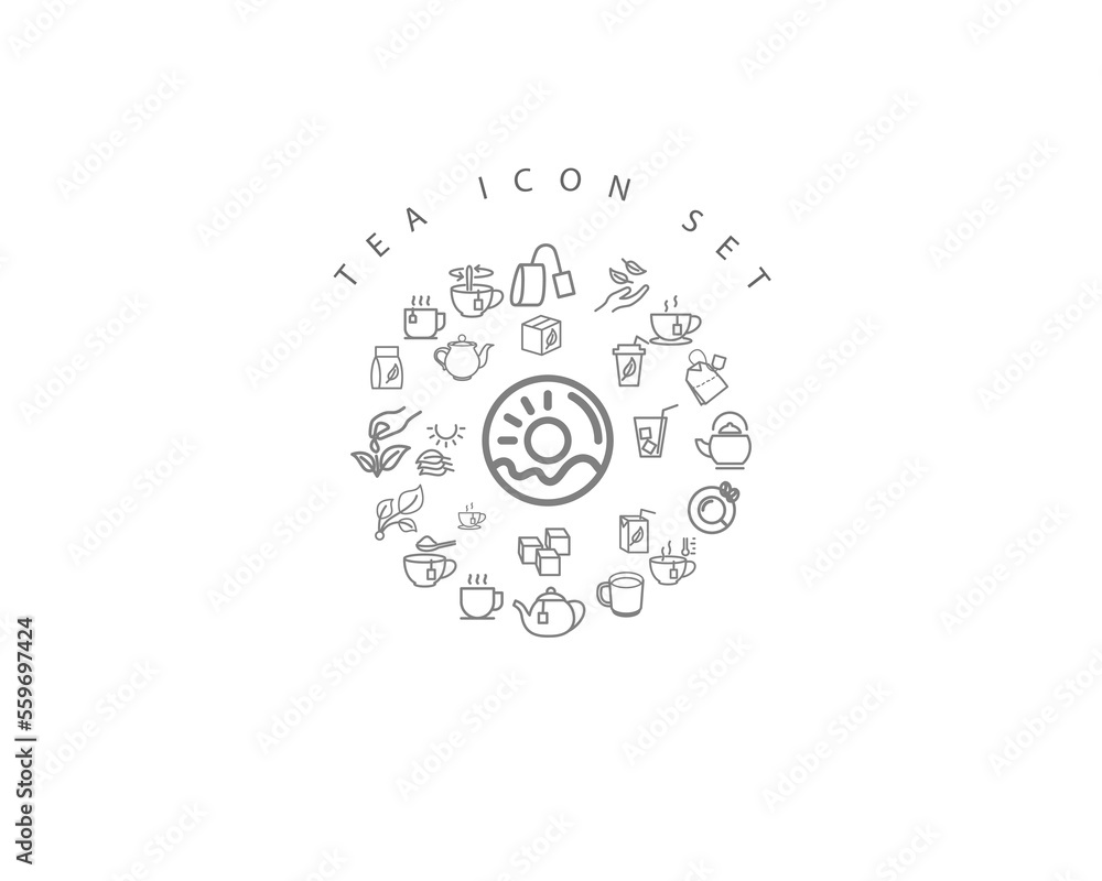 tea icon set desing.