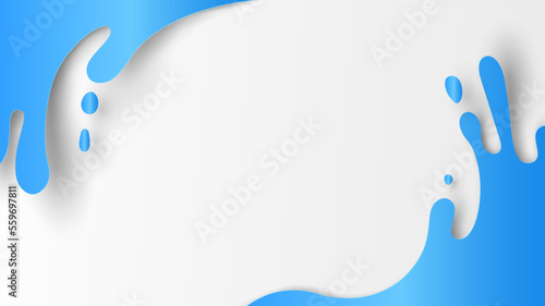 Water splashing on white background. Water splash with blank space. paper cut and craft style. vector, illustration.