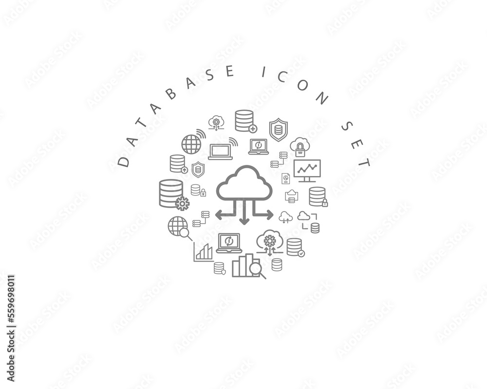 DATABASE ICON SET DESIGN. DATABASE ICON SET DESIGN.