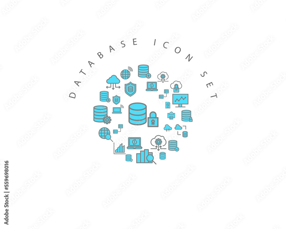 DATABASE ICON SET DESIGN. DATABASE ICON SET DESIGN.