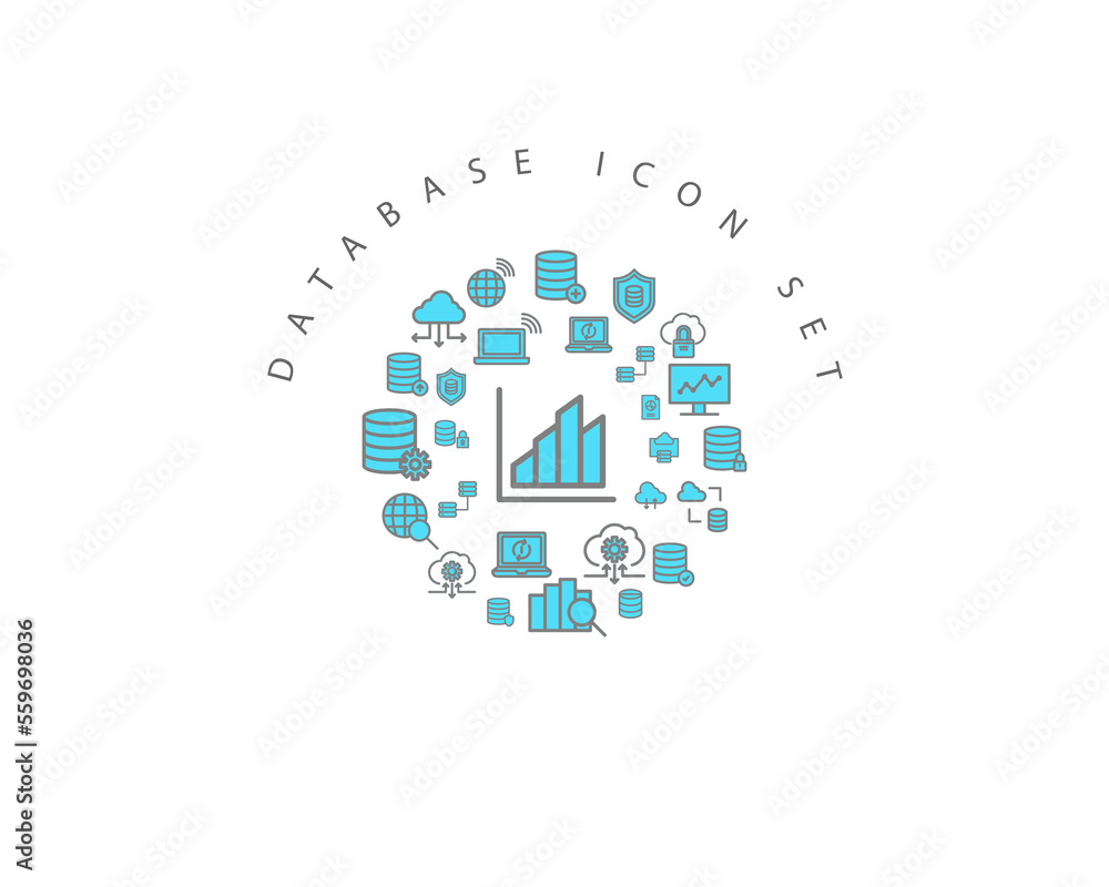 DATABASE ICON SET DESIGN. DATABASE ICON SET DESIGN.