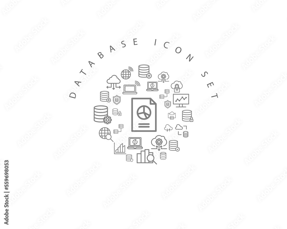 DATABASE ICON SET DESIGN. DATABASE ICON SET DESIGN.