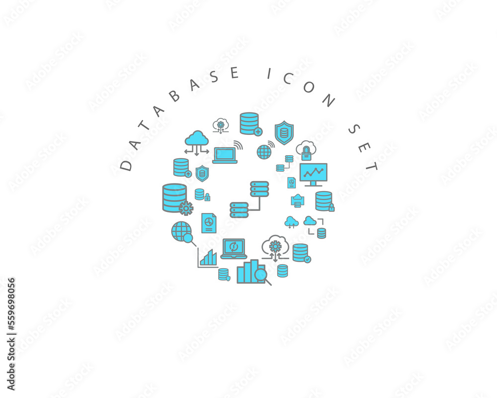 DATABASE ICON SET DESIGN. DATABASE ICON SET DESIGN.