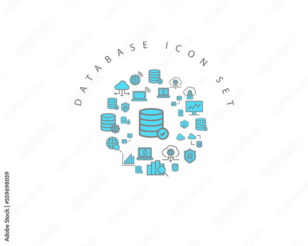 DATABASE ICON SET DESIGN. DATABASE ICON SET DESIGN.