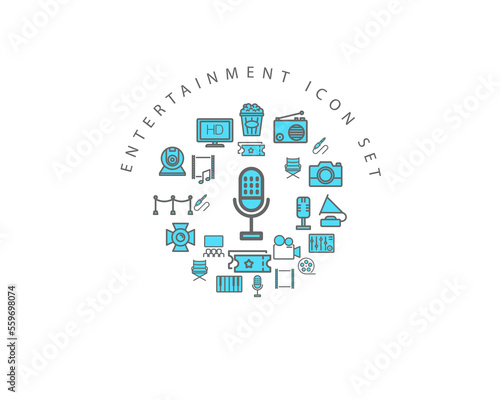 ENTERTAINMENT ICON SET DESIGN.