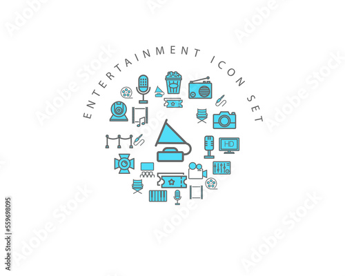 ENTERTAINMENT ICON SET DESIGN.