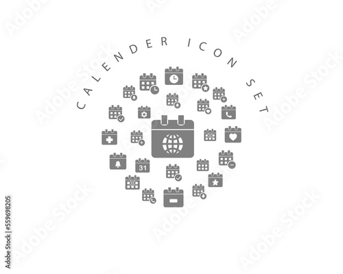 calender icon set desing.