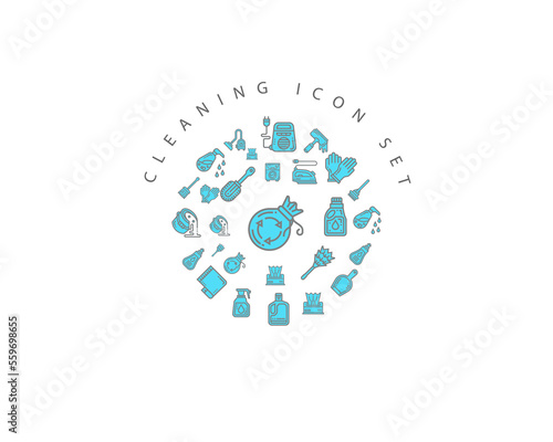 cleaning icon set desing.