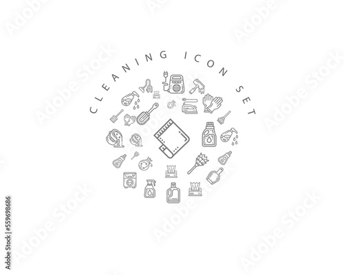 cleaning icon set desing.
