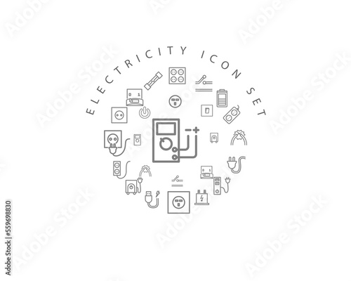 electricity icon set desing.