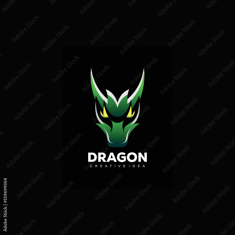 Dragon logo design gradient colorful