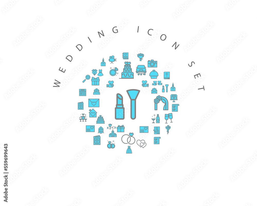 wedding icon set desing. wedding icon set desing.