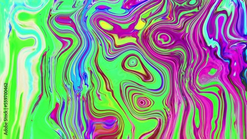 Wallpaper Mural Psychedelic animation in abstract style on colorful background. Abstract fluid liquid surface green lilac background. High quality FullHD footage Torontodigital.ca