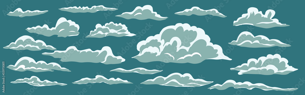 Set of vector clouds. Vector illustration