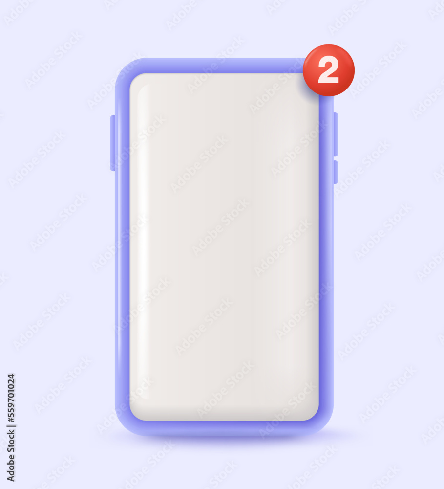 Smartphone screen templates and incoming message notifications Mobile phone white screen device, realistic 3D vector design. Isolated on pastel blue background. Smartphone screen templates and incoming message notifications Mobile phone white screen device, realistic 3D vector design. Isolated on pastel blue background.