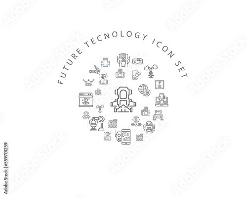 future tecnology icon set desing.