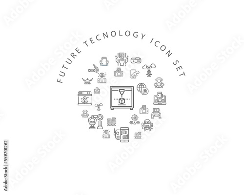 future tecnology icon set desing.