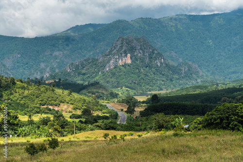 landscape Mountain with road in Nan Thailand