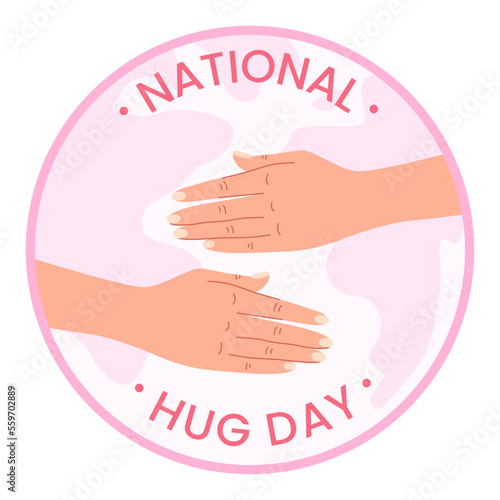 National Hug Day background. Flat vector illustration
