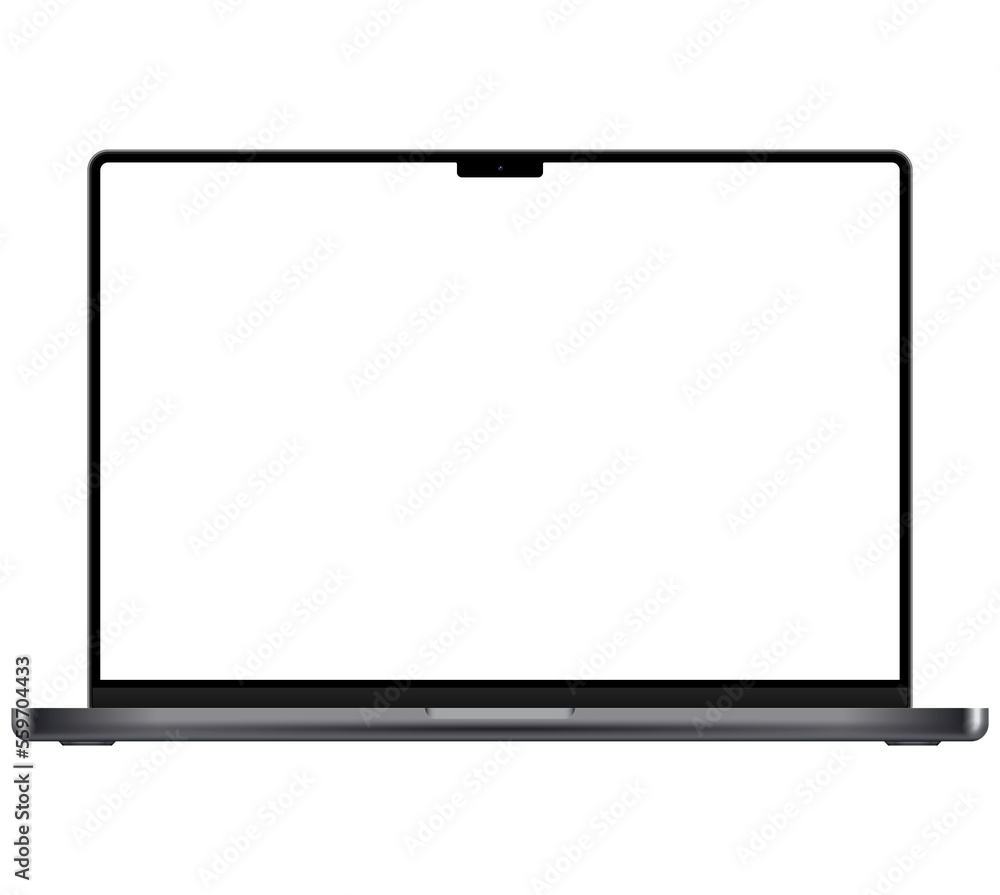 Mockup / template. Laptop with blank screen for your design. PNG 24