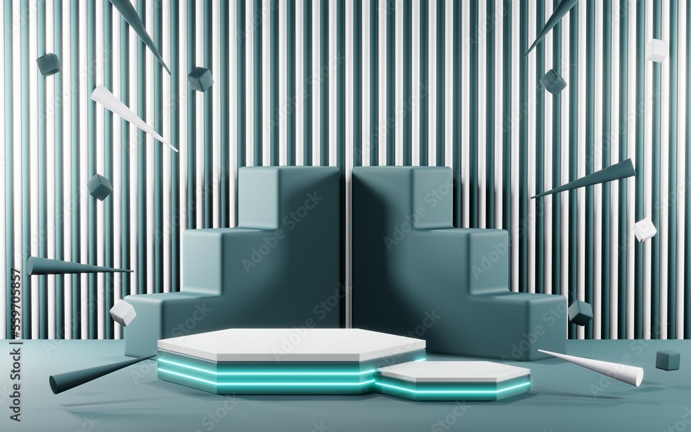 3D render of pastel template soft blue minimal background for show products 3D render of pastel template soft blue minimal background for show products