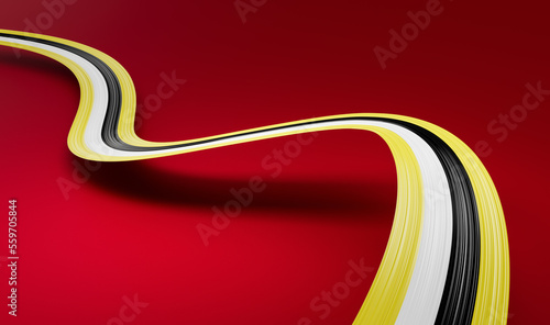 Waving ribbon or banner with flag of Brunei. independence day 3d illustration