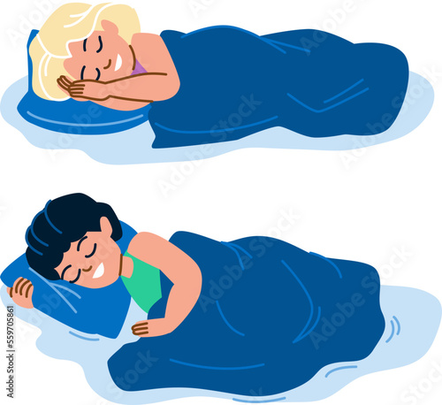 kid sleeping peaceful vector. bed night, child girl, rest baby, care face, cute newborn, little boy bedtime kid sleeping peaceful character. people flat cartoon illustration