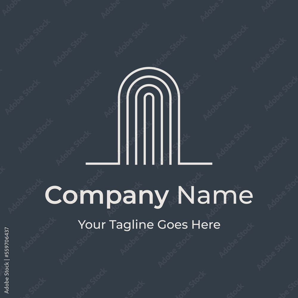Simple open door abstract logo vector design, interior with geometric shapes or monogram.For building construction, business.property and company. Simple open door abstract logo vector design, interior with geometric shapes or monogram.For building construction, business.property and company.