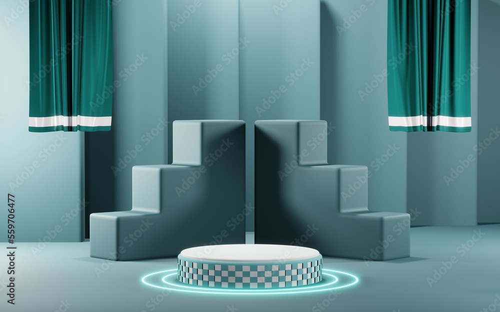 3D render of pastel template soft blue minimal background for show products 3D render of pastel template soft blue minimal background for show products