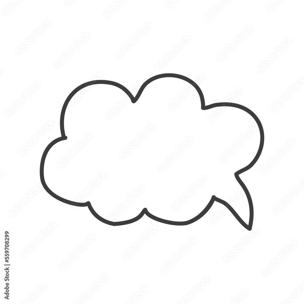 Speech bubble hand drawn on transparent background. Speech bubble hand drawn on transparent background.