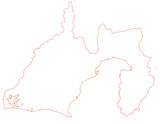 静岡県　地図　赤　白　イラスト