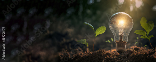 Green Energy and a Bright Future: A Light Bulb in Soil - New Ideas for Sustainable Solutions Generative AI
