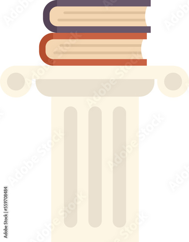 Campus book column icon flat vector. Education school. Study life isolated