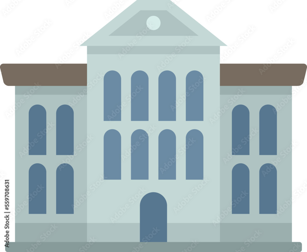 Campus icon flat vector. College education. Life academy isolated