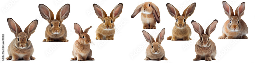 Fototapeta premium Rabbit on a png background created with Generative Ai technology