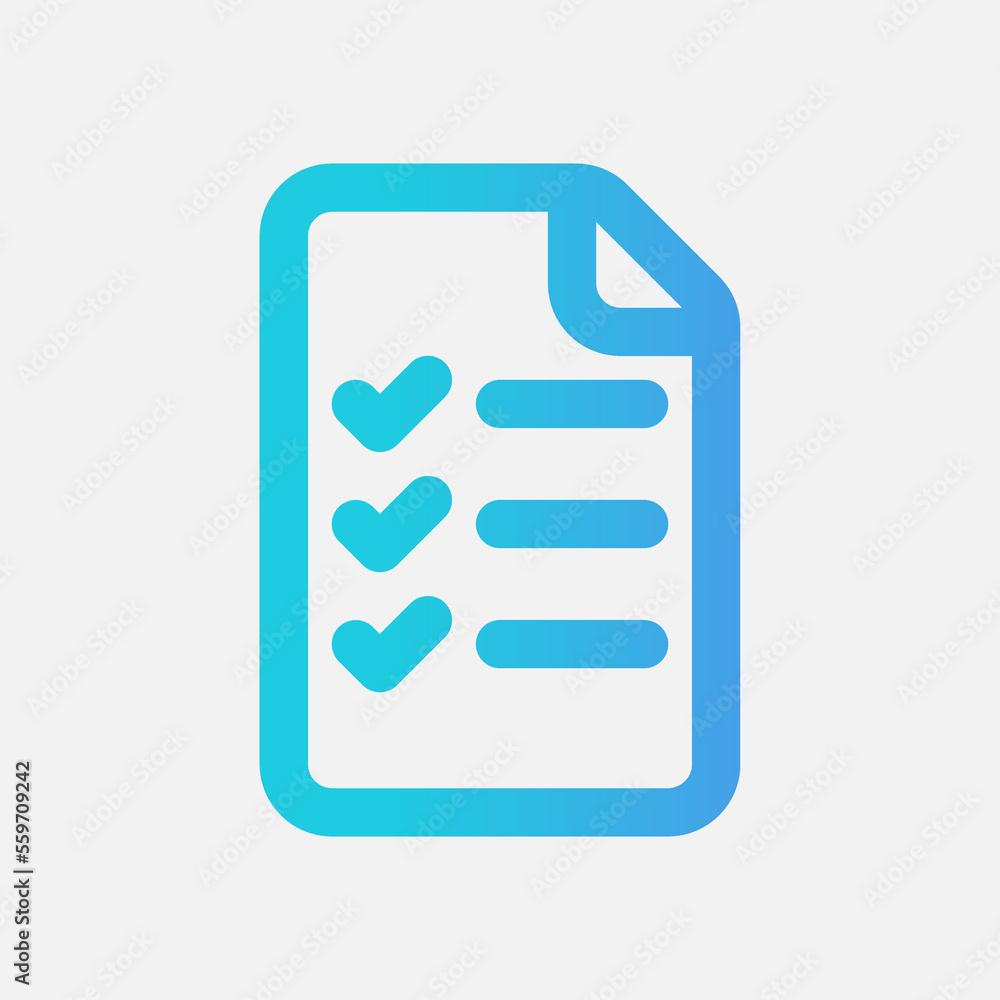 Checklist icon in gradient style, use for website mobile app presentation Checklist icon in gradient style, use for website mobile app presentation
