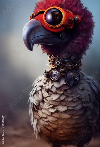 Portrait of a funny Pirate Dodo. Generative AI