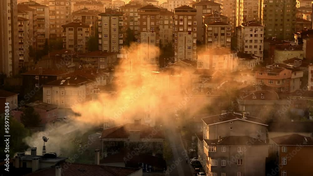Air pollution and cityscape Air pollution and cityscape