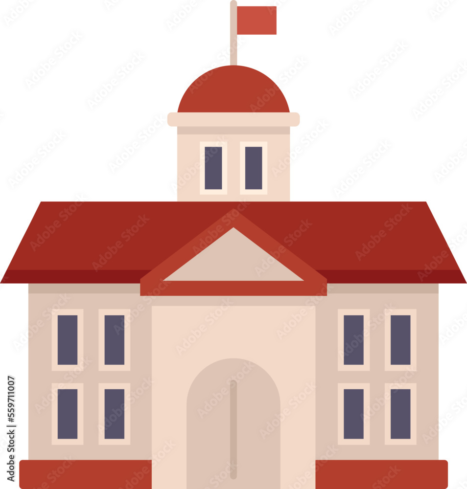 Class school building icon flat vector. Study life. Diploma training isolated Class school building icon flat vector. Study life. Diploma training isolated