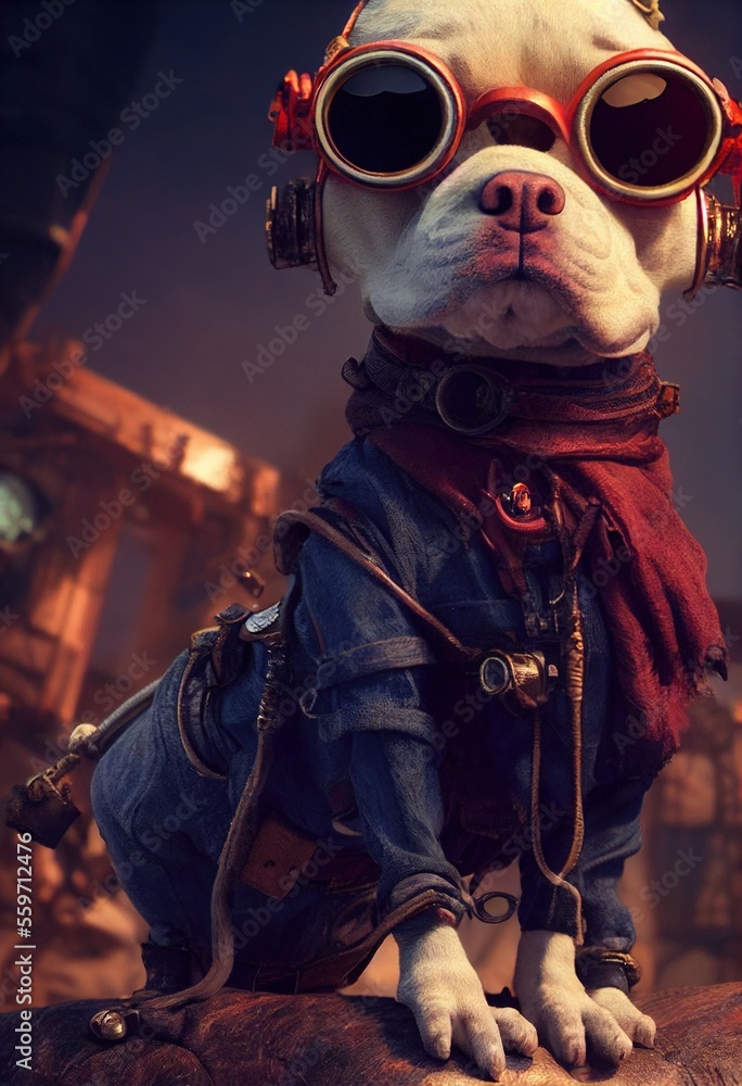 Portrait of a funny Pirate Pit Bull. Generative AI Portrait of a funny Pirate Pit Bull. Generative AI