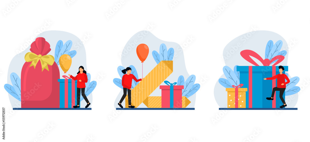 Birthday Flat Bundle Design Illustration Birthday Flat Bundle Design Illustration