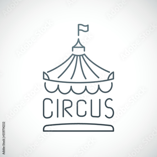 Circus icon isolated on white background. Circus tent emblem template. Vector illustration.