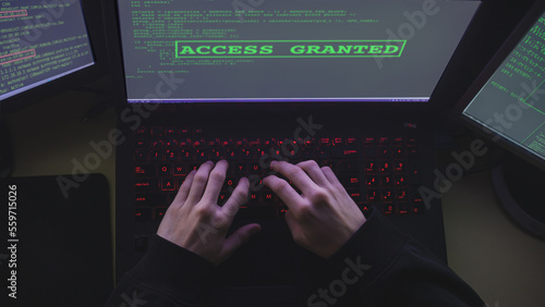 Young hacker attacking from home
